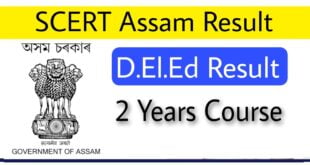 SCERT Assam D.El.Ed Result 2022