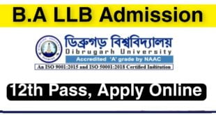 Dibrugarh University BA LLB Admission 2022