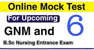 Mock test for GNM & BSc Nursing Exam 6