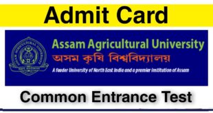 Admit Card for Assam Agricultural University 2022